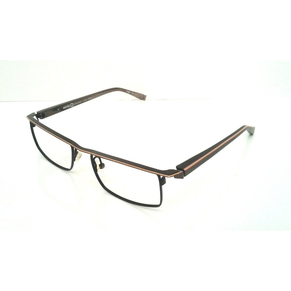 Etnia Barcelona LINZ BROG Brown Orange Strip Half-Rim Eyeglass Frames
